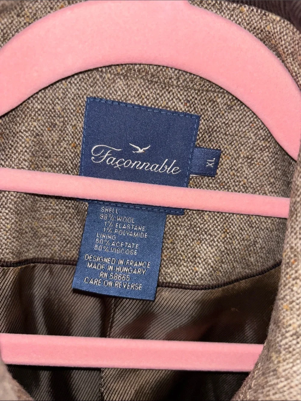 Faconnable Brown Wool Tweed Jacket Sz XL & Pant Sz 12 - Picture 11 of 16